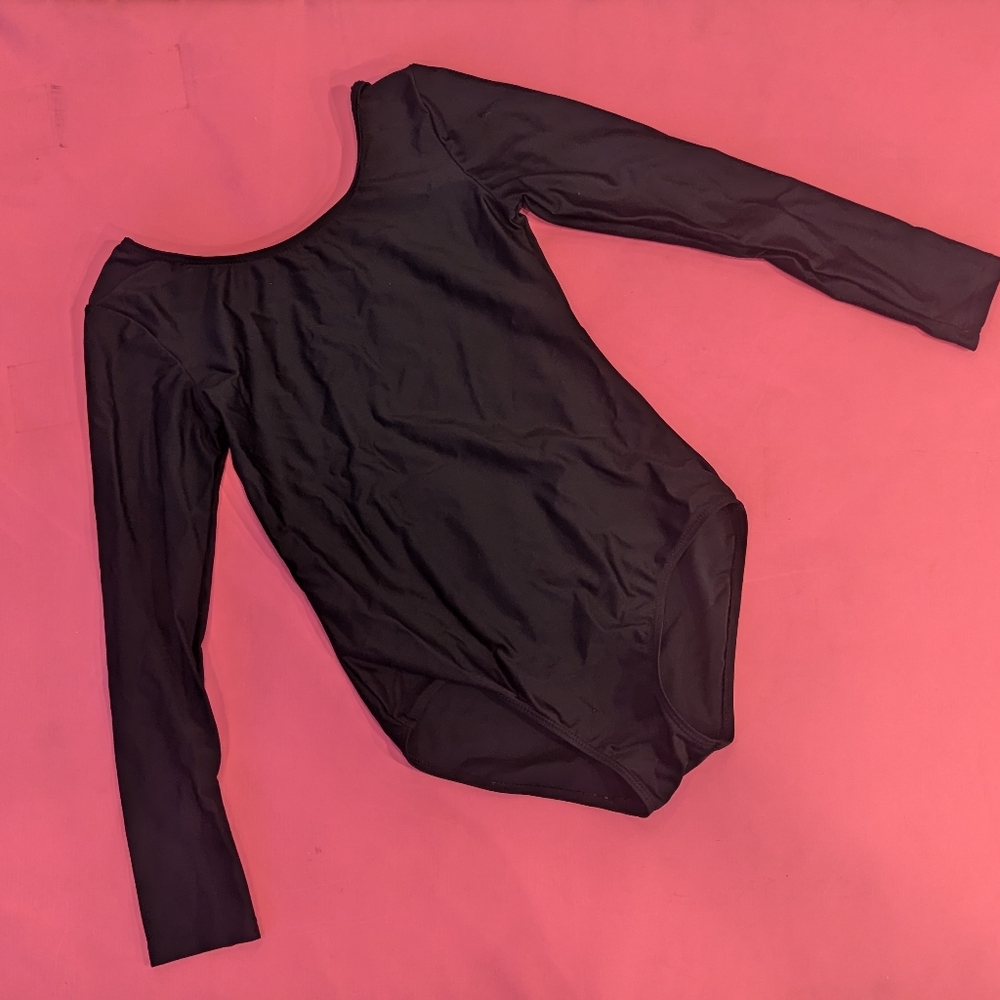 Girls Black Leotard, Size Large